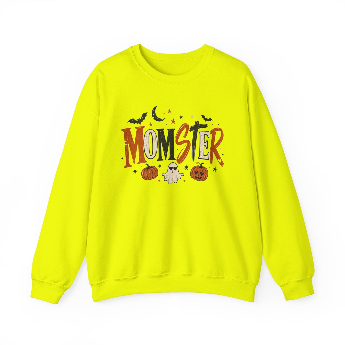 Momster Halloween Sweatshirt — Cute Momster Ghost & Pumpkins Crewneck