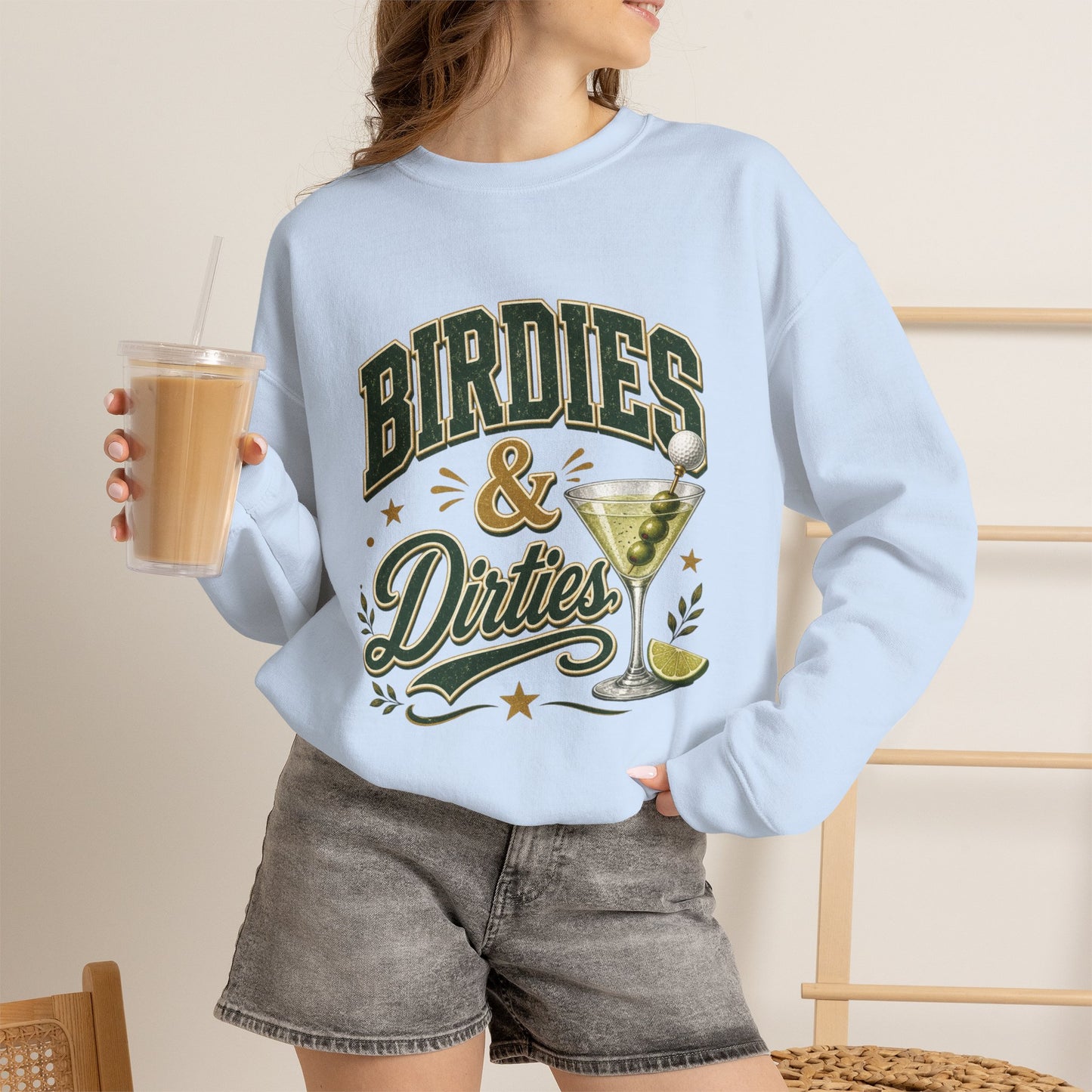 Golf Birdies & Dirties Crewneck Sweatshirt Golfing & Martini's
