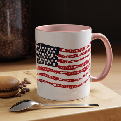 OG Southern Rock Bands & Country Greats USA Flag  Mug  11 or 15oz Coffee Cup