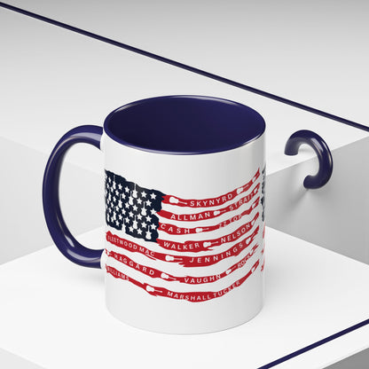 OG Southern Rock Bands & Country Greats USA Flag  Mug  11 or 15oz Coffee Cup