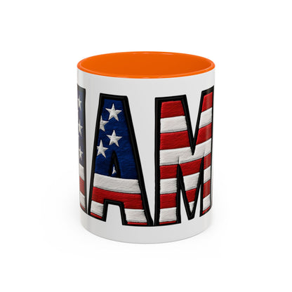 Patriotic AMERICA Flag MAMA Accent Coffee Mug 11 or 15oz