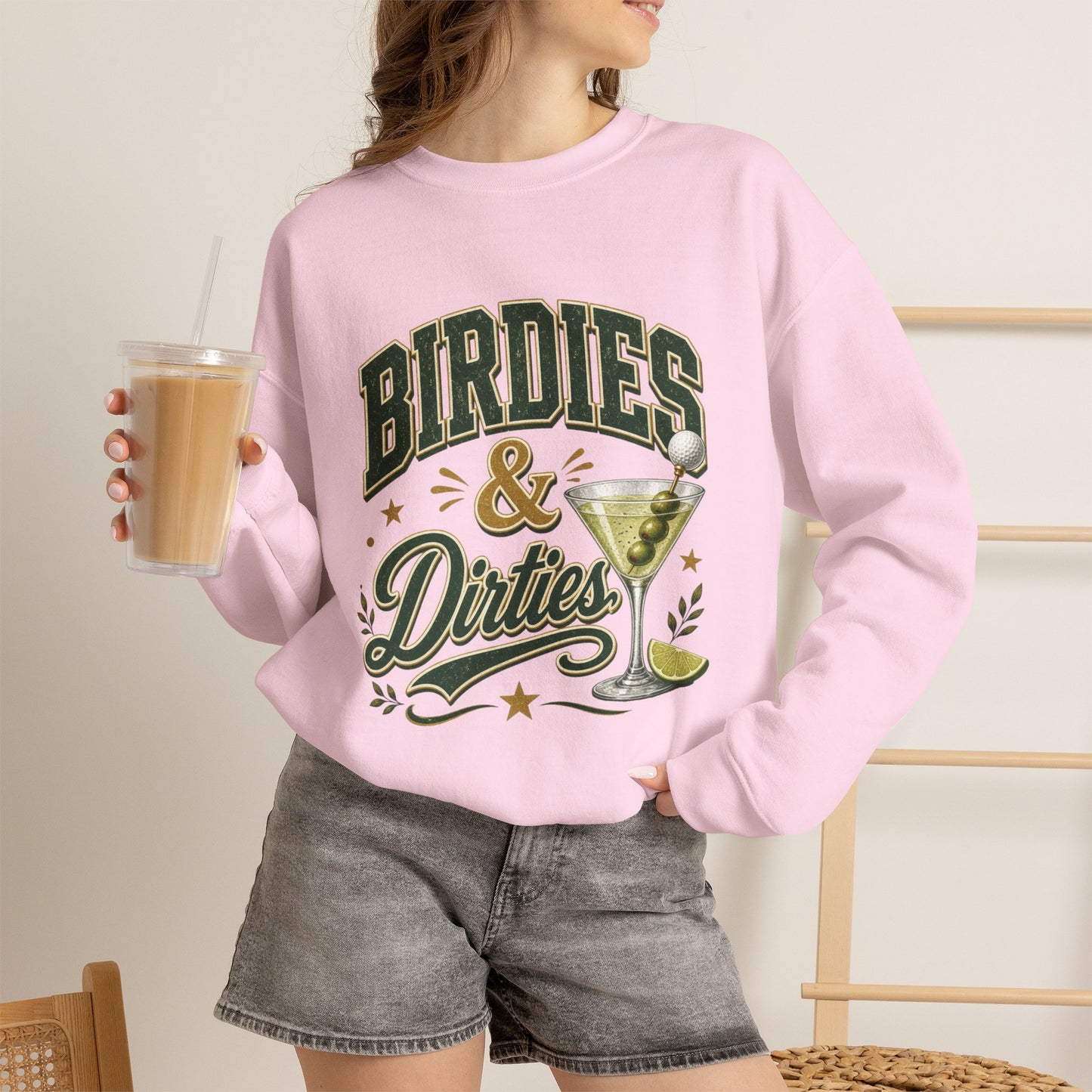 Golf Birdies & Dirties Crewneck Sweatshirt Golfing & Martini's