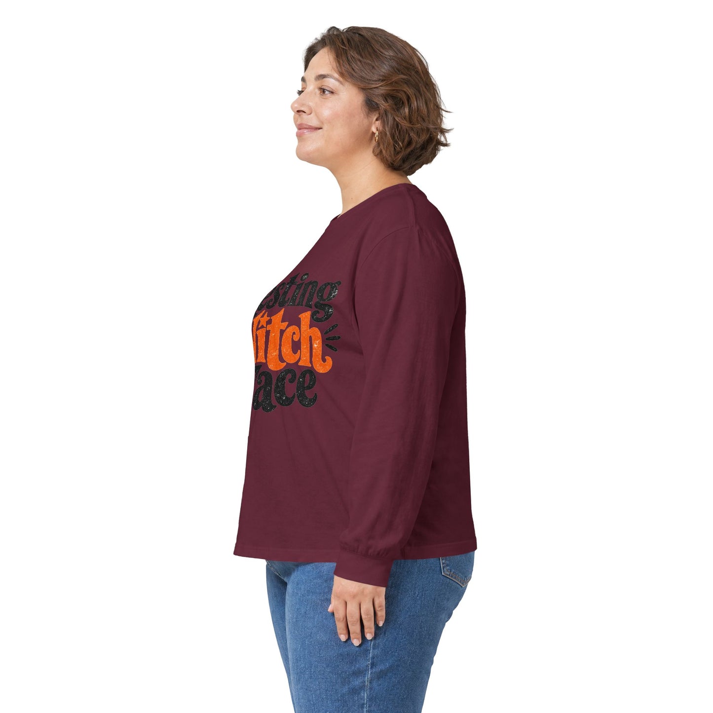 Resting Witch Face Long Sleeve T-Shirt — Funny Halloween Witch Shirt