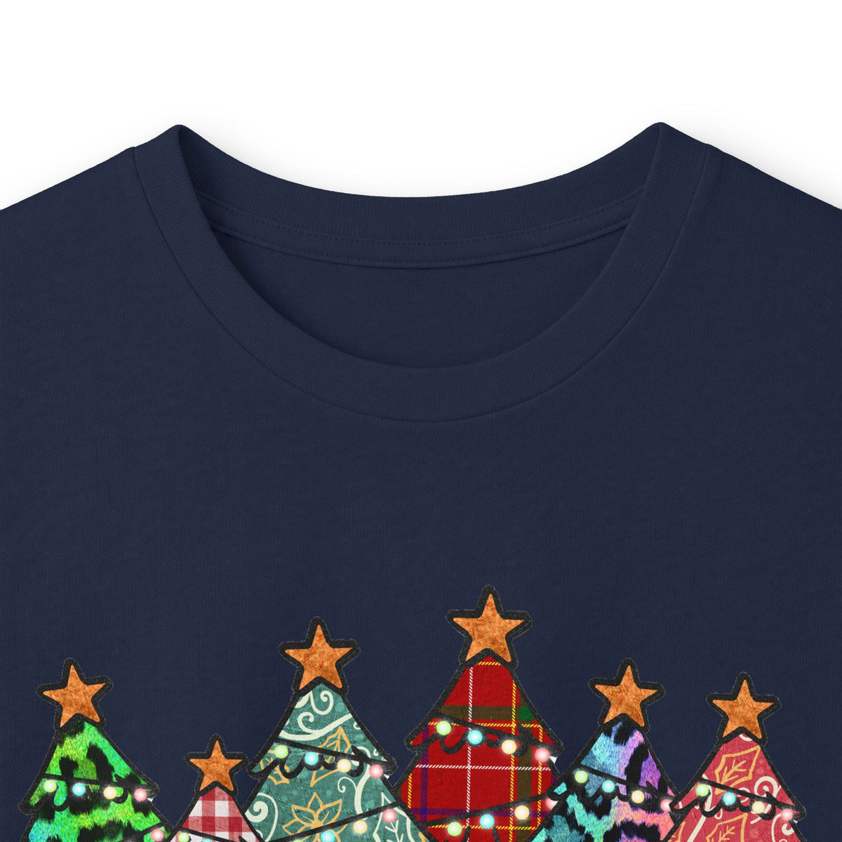Colorful Plaid Christmas Trees T-Shirt Long Sleeve