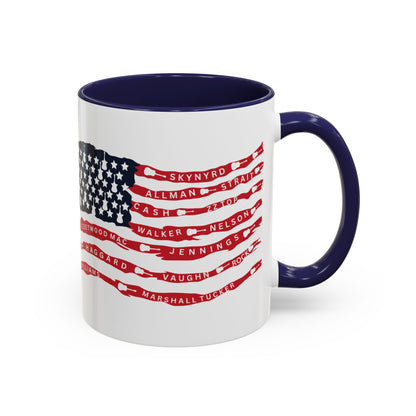 OG Southern Rock Bands & Country Greats USA Flag  Mug  11 or 15oz Coffee Cup