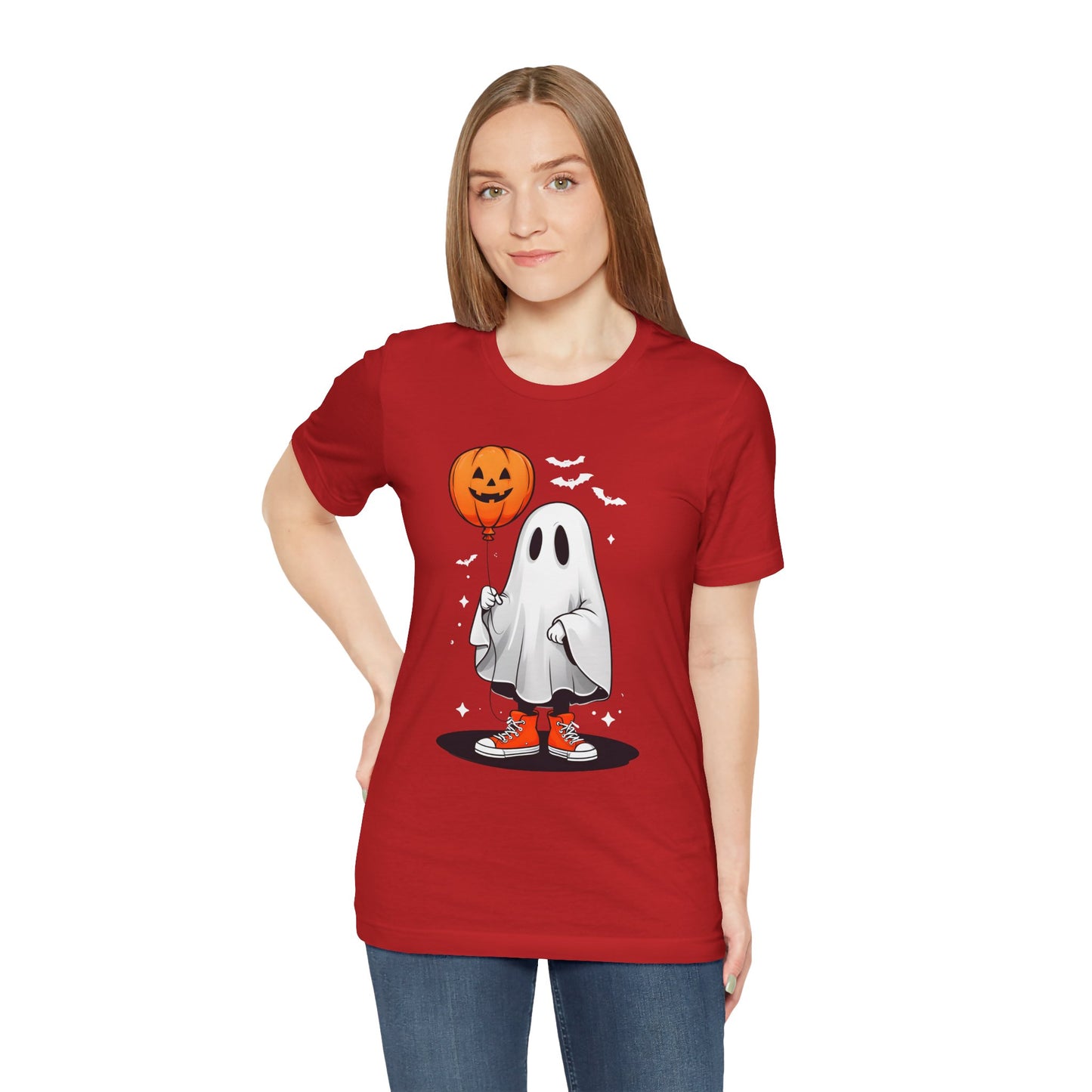 Ghost Tee with Orange Hightops and Pumpkin Balloon