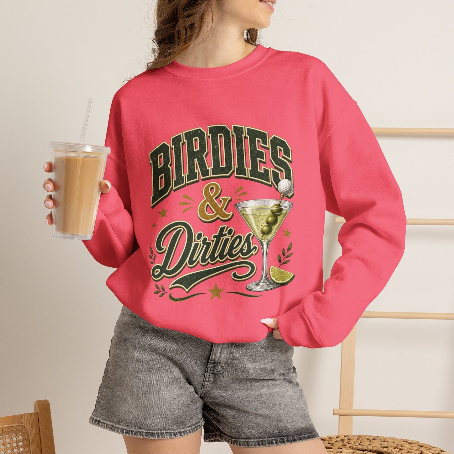 Golf Birdies & Dirties Crewneck Sweatshirt Golfing & Martini's