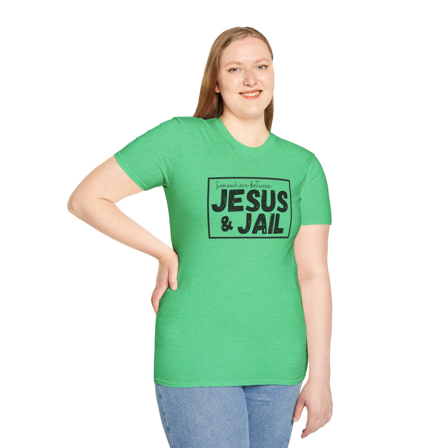 Somewhere Between Jesus & Jail T-Shirt