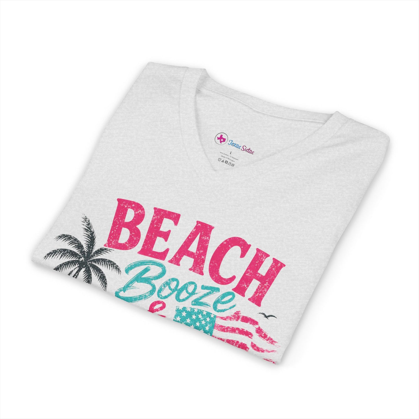 Beach Booze & Besties V-Neck T-Shirt