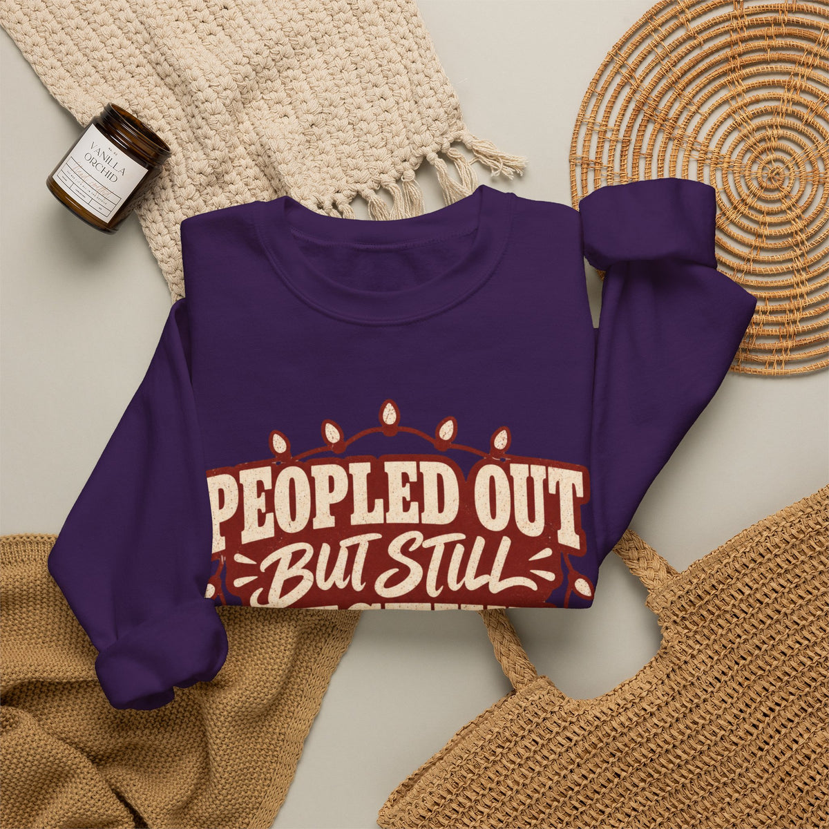 Peopled Out But Still Festive Y'all Christmas Sweatshirt