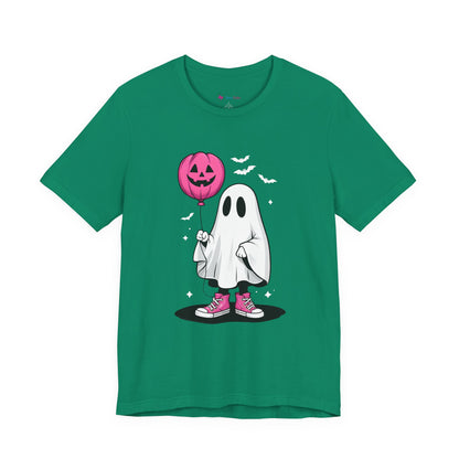 Ghost Tee with Pink Hightops and Pumpkin Balloon
