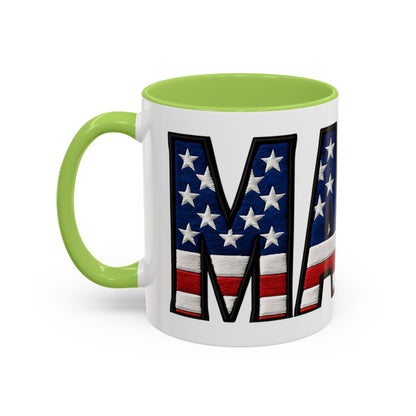 Patriotic AMERICA Flag MAMA Accent Coffee Mug 11 or 15oz