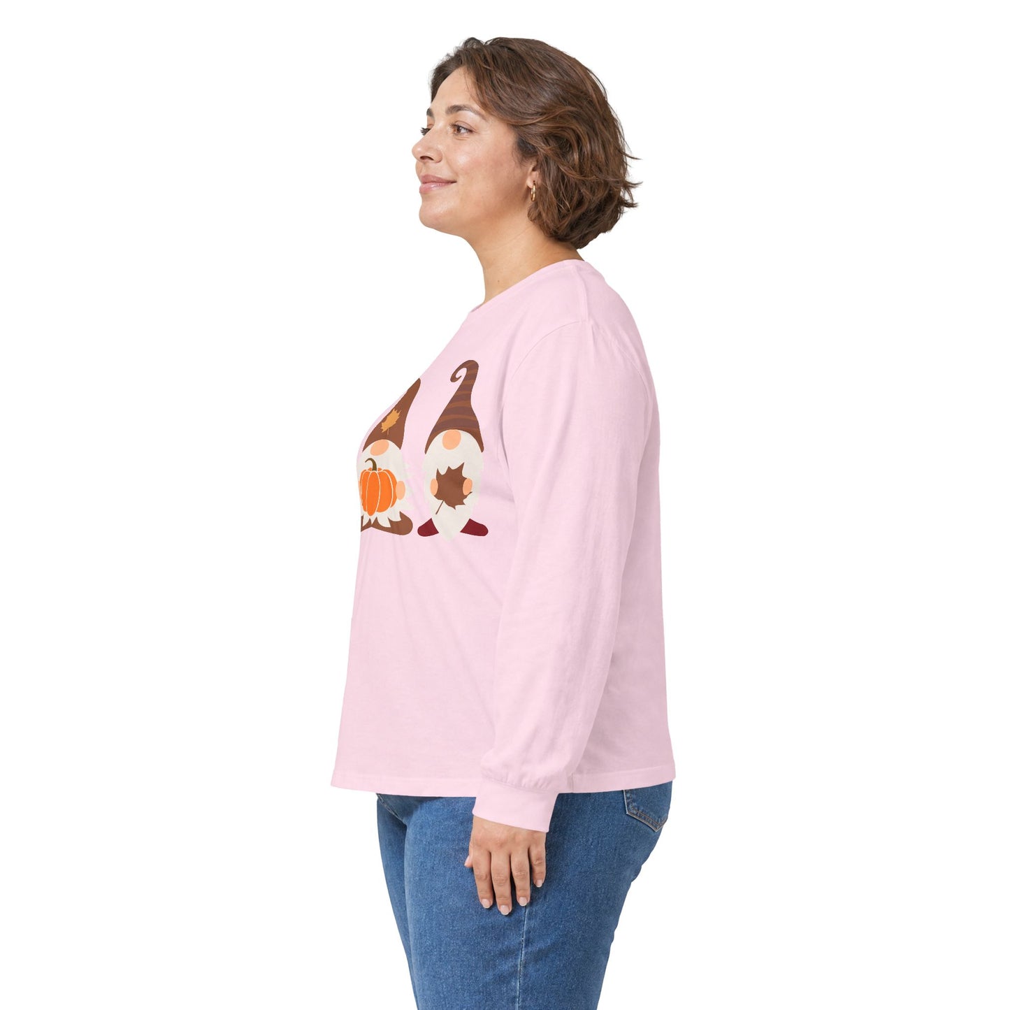 Fall Gnomes Trio Long Sleeve T-Shirt — Fall Pumpkin Gnomes Shirt