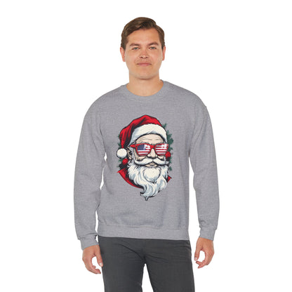 Christmas Santa Sweatshirt with USA Shades