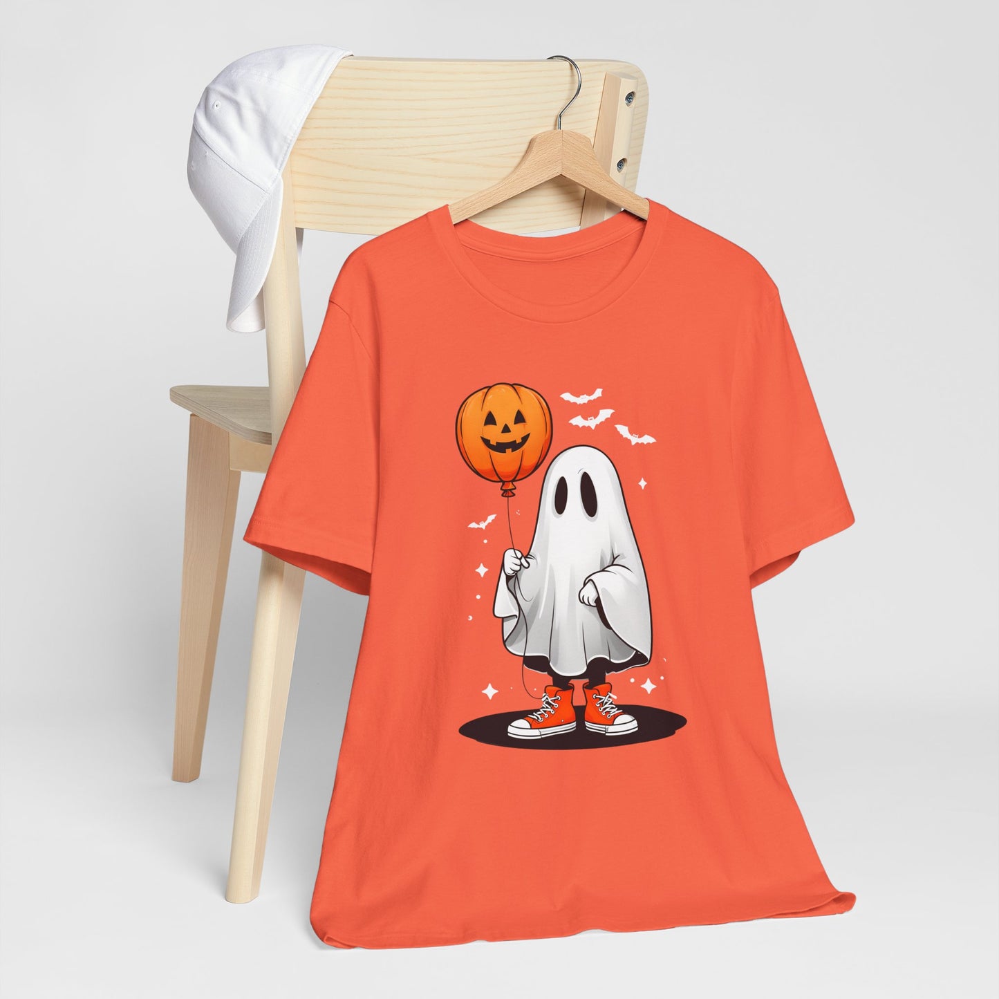 Ghost Tee with Orange Hightops and Pumpkin Balloon