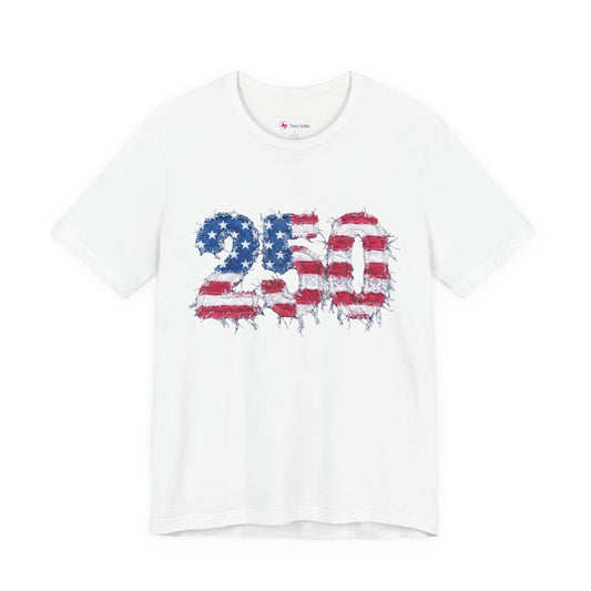 4th of July Frayed Patch Graphic Tee — Patriotic Independence Day T-Shirt
