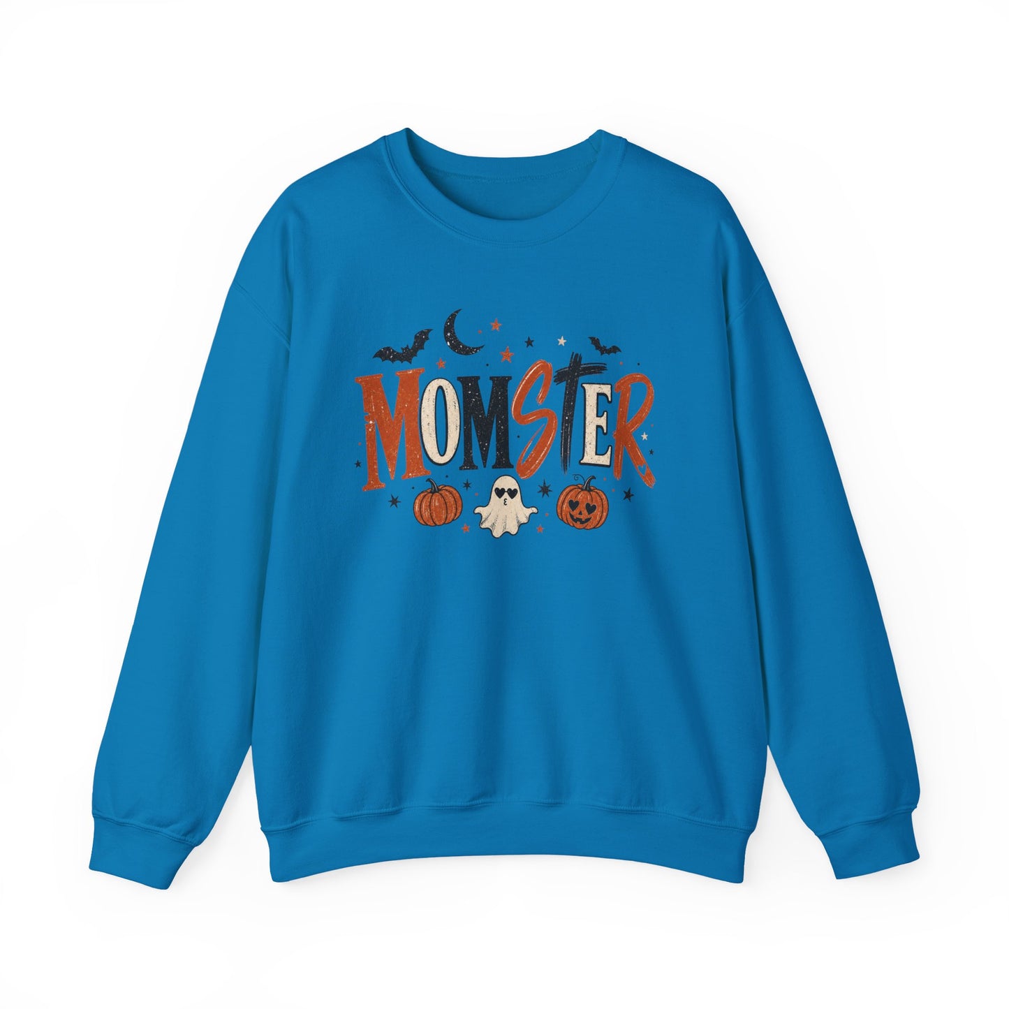 Momster Halloween Sweatshirt — Cute Momster Ghost & Pumpkins Crewneck