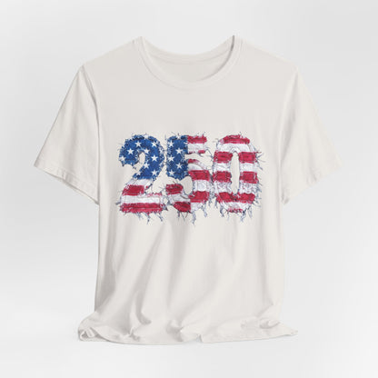 4th of July Frayed Patch Graphic Tee — Patriotic Independence Day T-Shirt