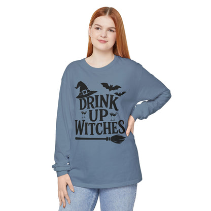Funny Halloween Long Sleeve T-Shirt - Drink Up Witches