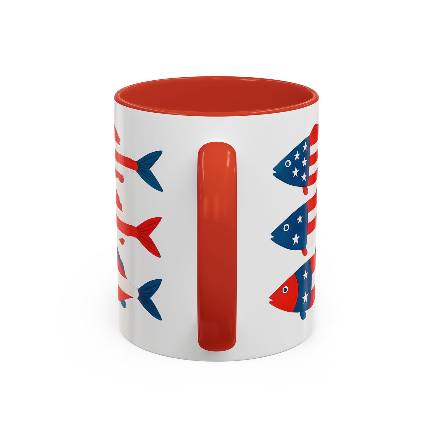 Patriotic Fish Flag Coffee Mug American Flag Accent 11 or 15oz