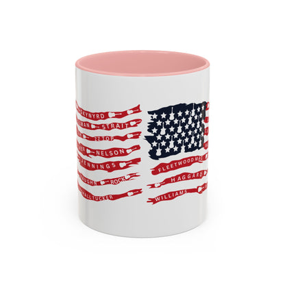 OG Southern Rock Bands & Country Greats USA Flag  Mug  11 or 15oz Coffee Cup
