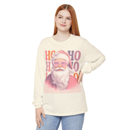 Christmas Santa HO HO HO Long Sleeve T-Shirt - Lots of Color Choices