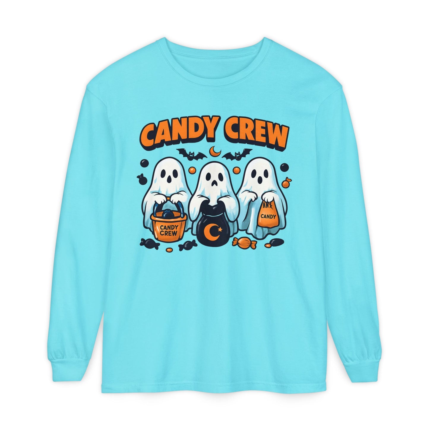 Halloween Ghosts Candy Crew Long Sleeve T-Shirt