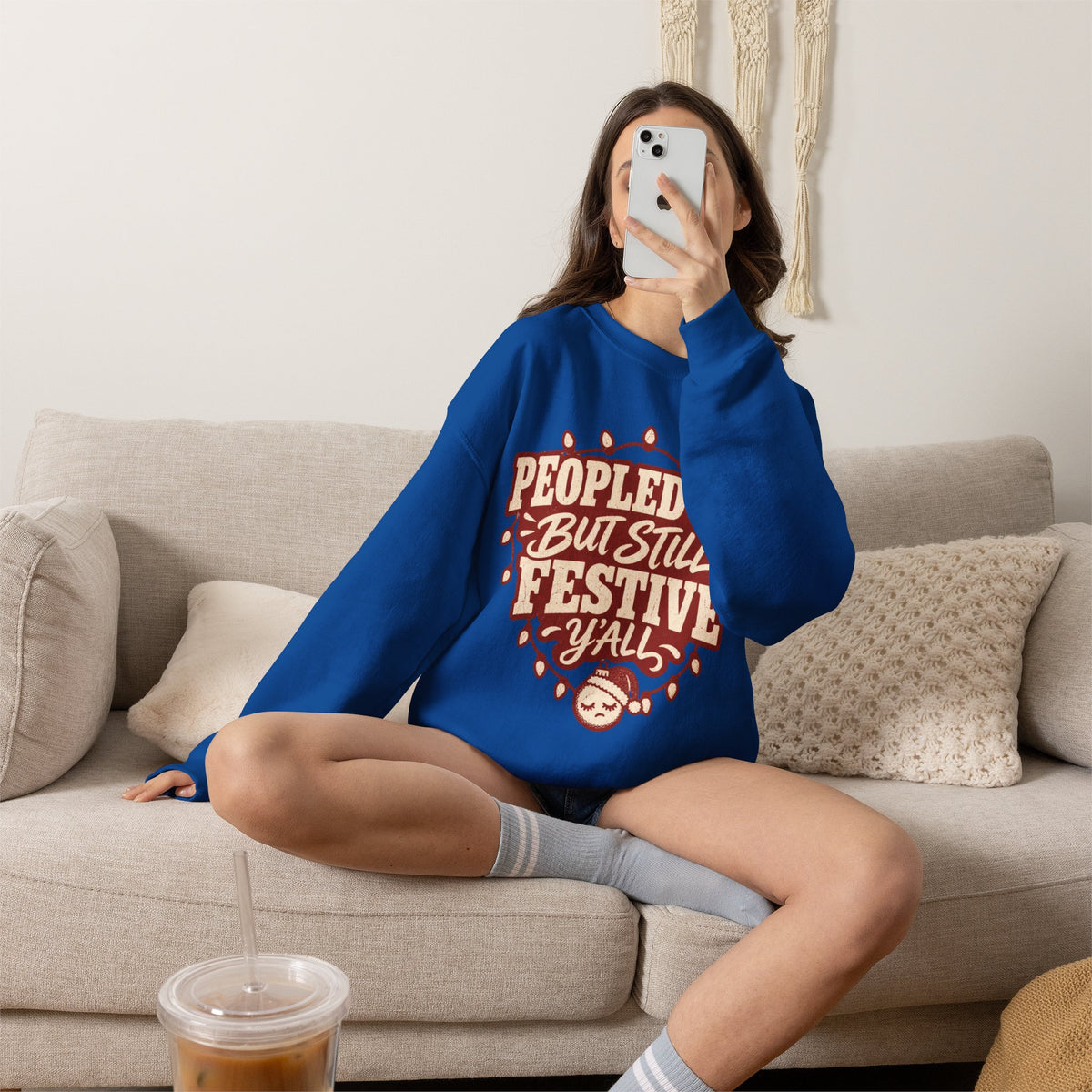 Peopled Out But Still Festive Y'all Christmas Sweatshirt