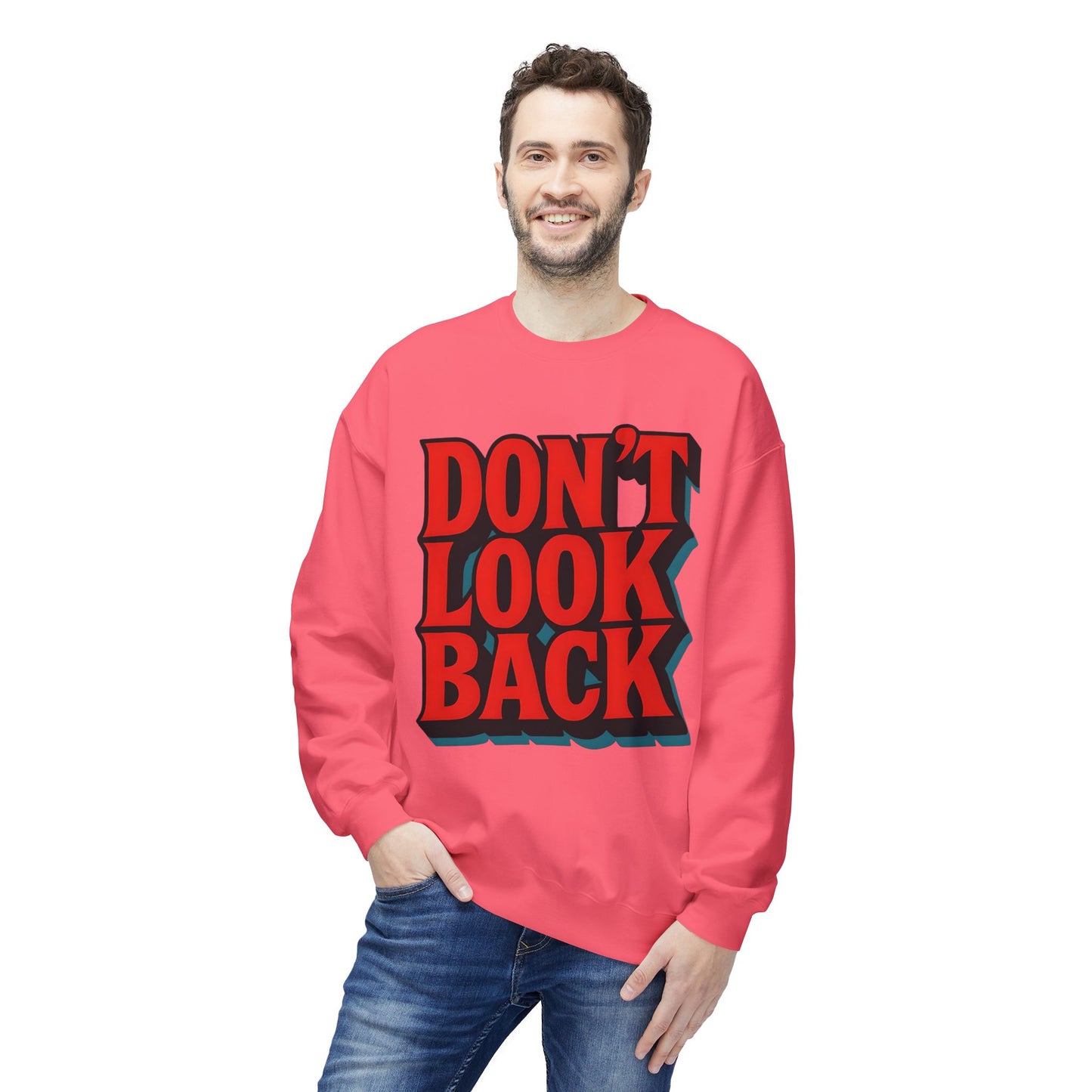 Softstyle Sweatshirt Don't Look Back - Comfortable and Stylish Fleece Crewneck for Adults