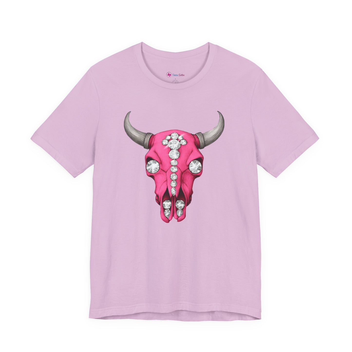Pink Jeweled Bull Skull Tee – Western Cowgirl Graphic T-Shirt