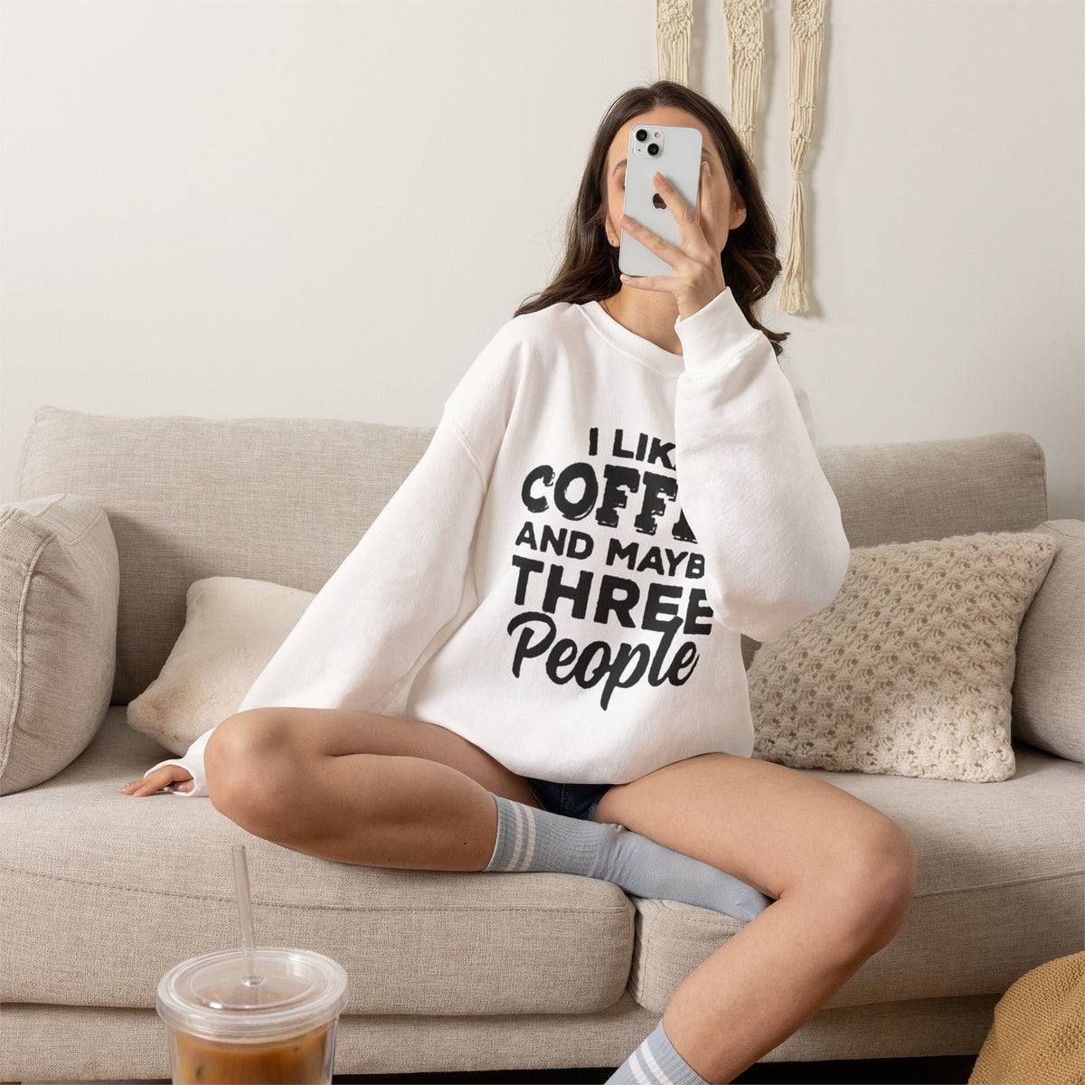 Coffee Lover Sweatshirt - I Like Coffee And Maybe Three People Sweatshirt
