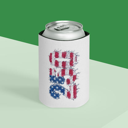 Patriotic USA Flag 250th Can Cooler - Reg or Slim Beer Koozie for 4th of July