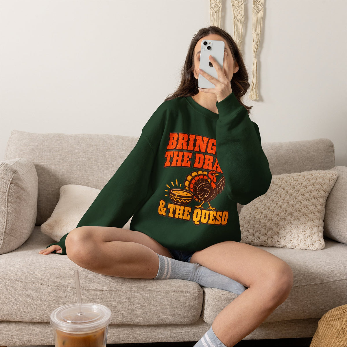 Bringing the Drama & the Queso Thanksgiving Sweatshirt