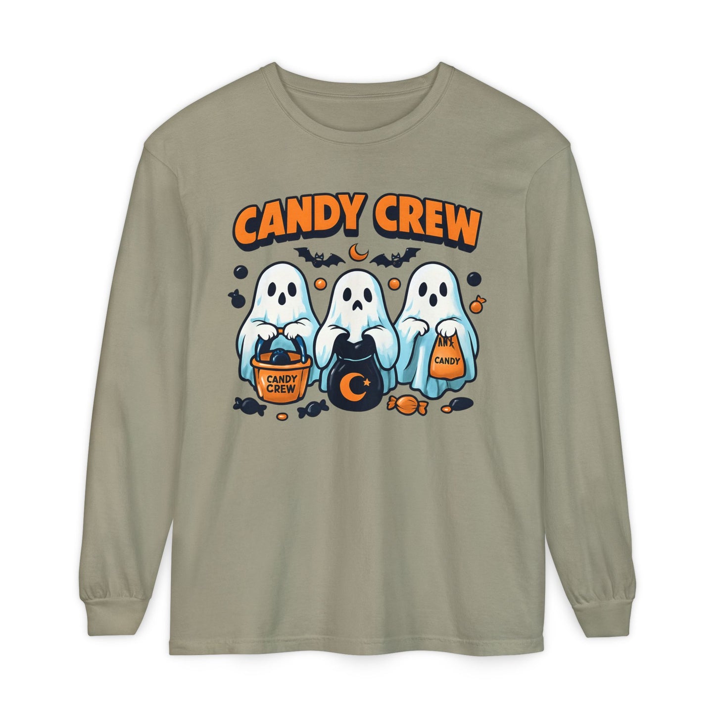 Halloween Ghosts Candy Crew Long Sleeve T-Shirt