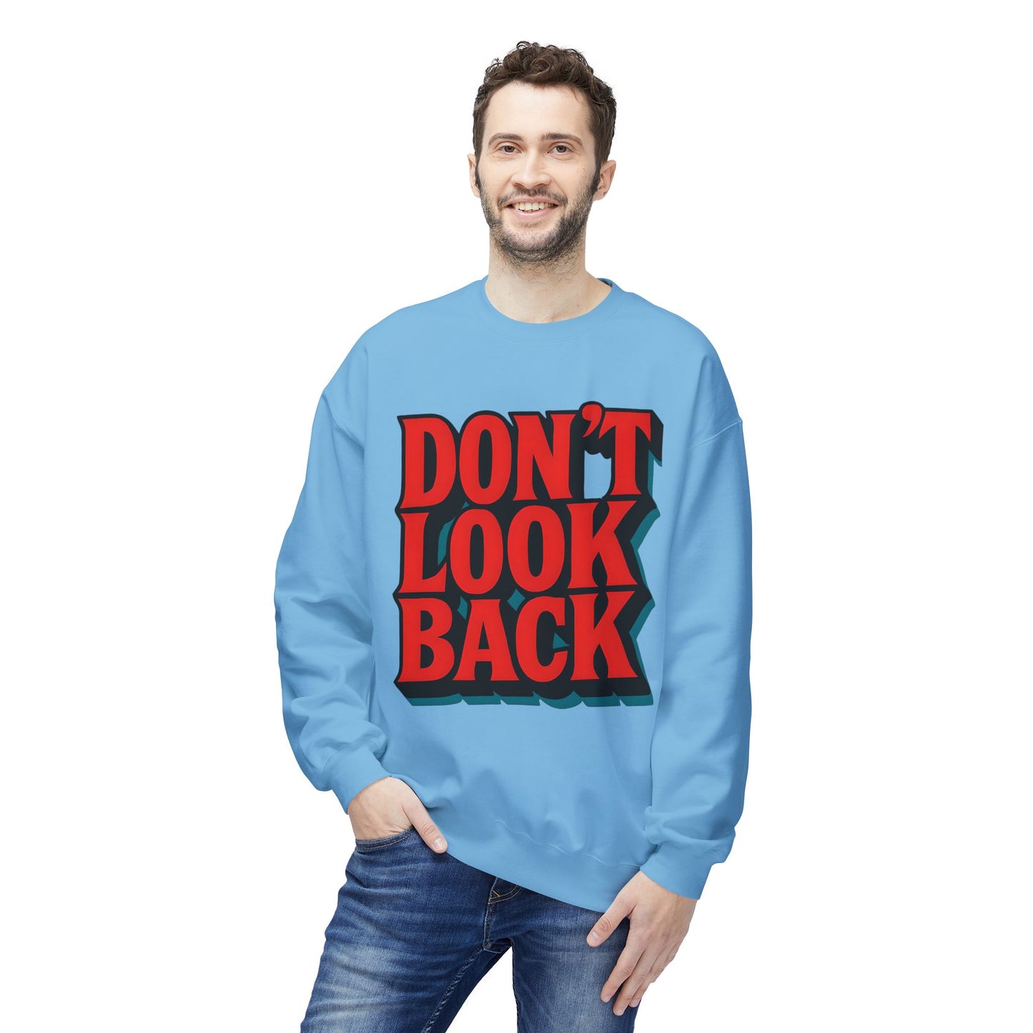 Softstyle Sweatshirt Don't Look Back - Comfortable and Stylish Fleece Crewneck for Adults