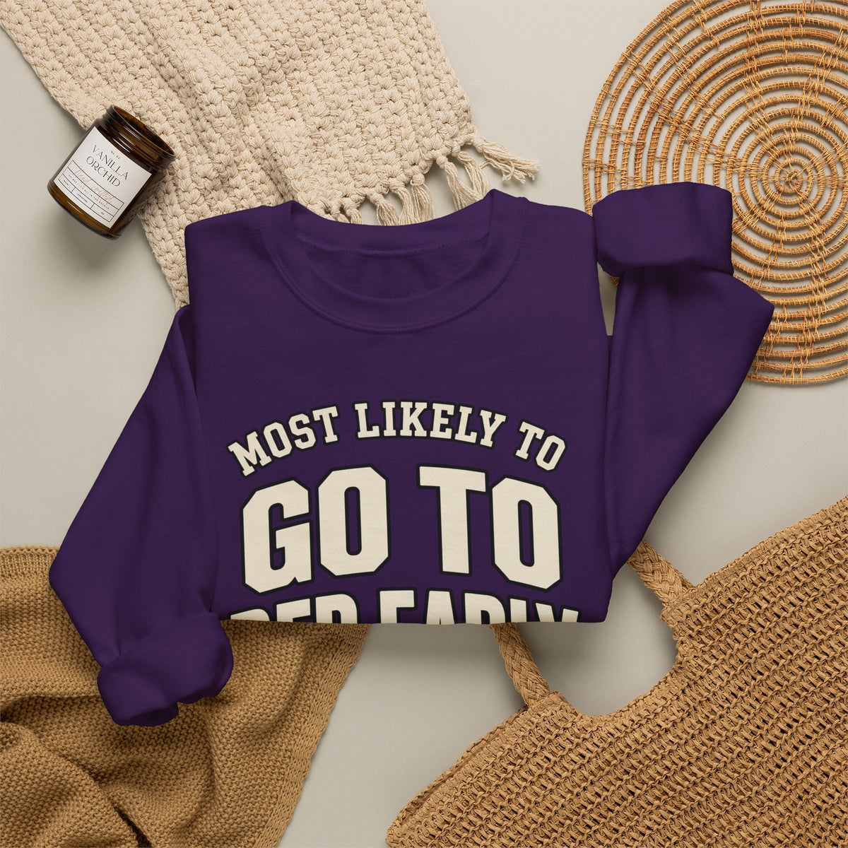 Most Likely To Go To Bed Early Sweatshirt - Funny Crewneck