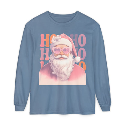 Christmas Santa HO HO HO Long Sleeve T-Shirt - Lots of Color Choices