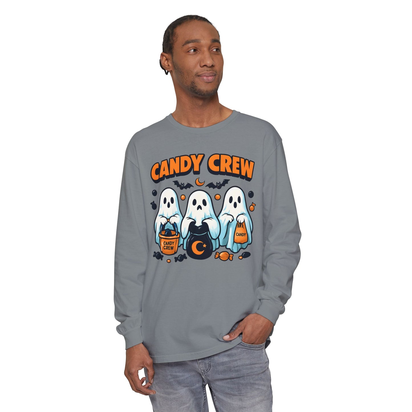 Halloween Ghosts Candy Crew Long Sleeve T-Shirt