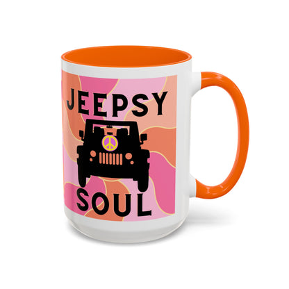 Jeepy Soul Accent Coffee Mug - 11 & 15oz - Stylish for Jeep Lovers