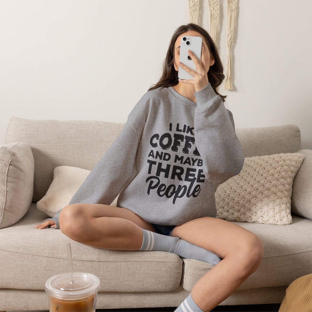 Coffee Lover Sweatshirt - I Like Coffee And Maybe Three People Sweatshirt