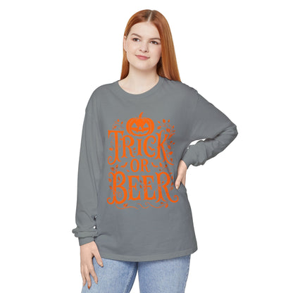 Funny Halloween TRICK OR BEER Long Sleeve T-Shirt
