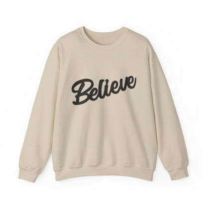 Believe Crewneck Sweatshirt — Inspirational Graphic CHRISTmas Pullover