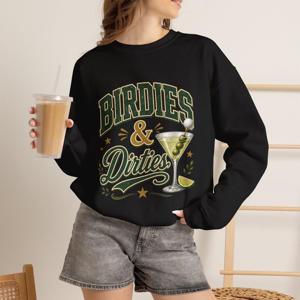 Golf Birdies & Dirties Crewneck Sweatshirt Golfing & Martini's