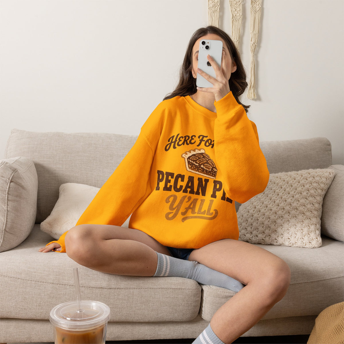 Here for the Pecan Pie Y'all Thanksgiving Sweatshirt