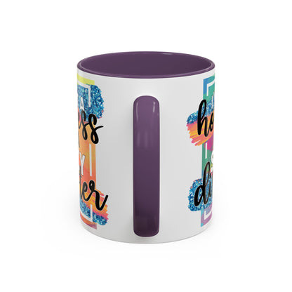 Spicy Disaster Accent Coffee Mug – Colorful Funny “I’m Not a Hot Mess, I’m a Spicy Disaster” Gift