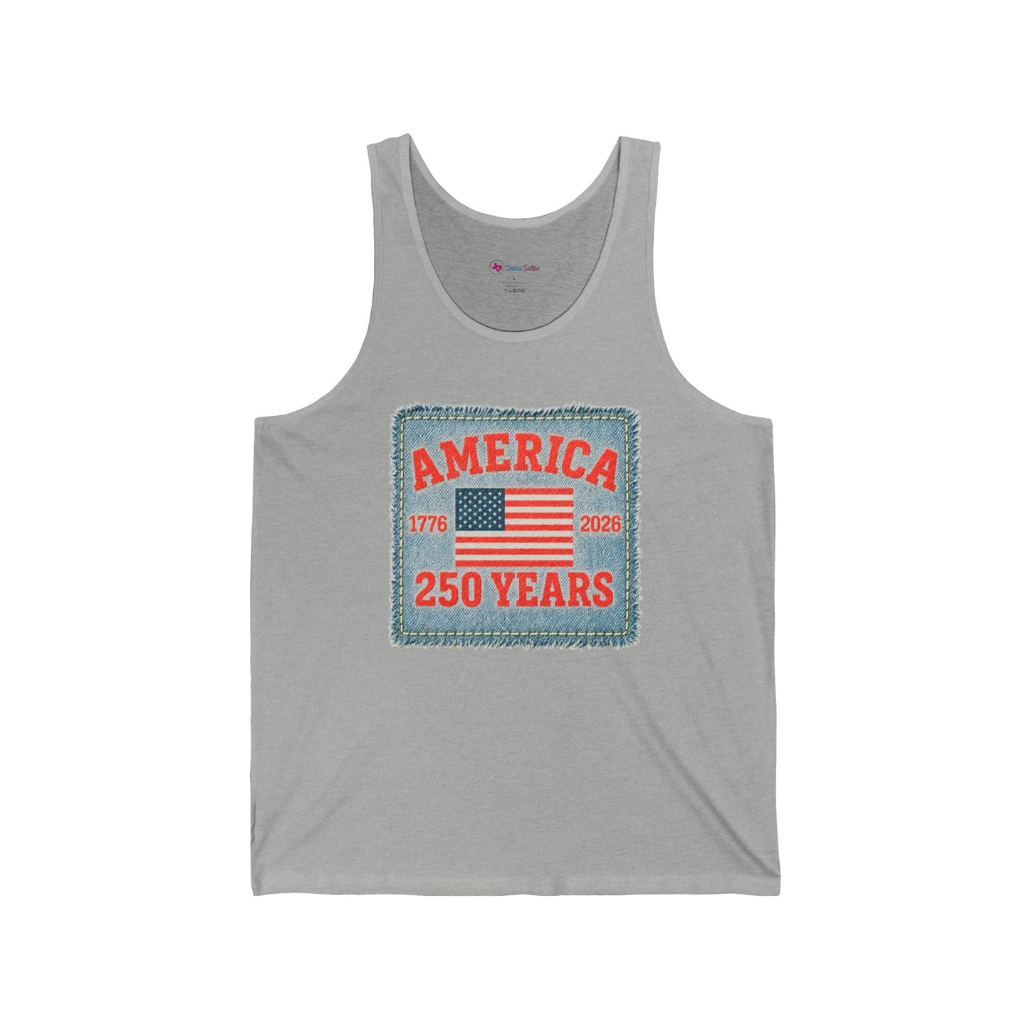 America 250 Years Flag Patch tank tops