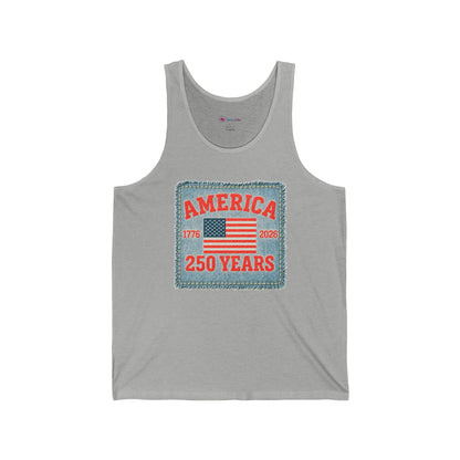 America 250 Years Flag Patch tank tops
