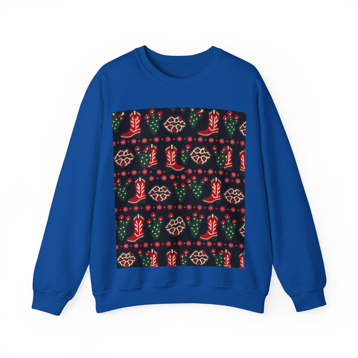 Feaux Ugly Sweater Western Christmas Sweatshirt