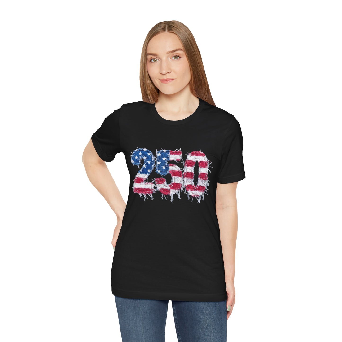 4th of July Frayed Patch Graphic Tee — Patriotic Independence Day T-Shirt