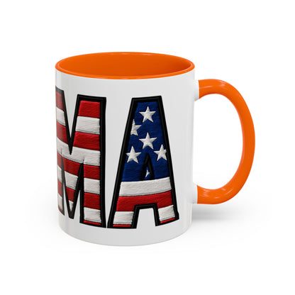 Patriotic AMERICA Flag MAMA Accent Coffee Mug 11 or 15oz